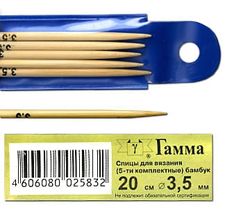 Спицы Gamma 5-ти компл. бамбук BC2 d.3.5 мм
