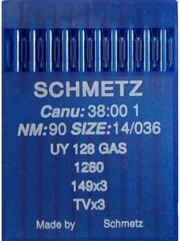 Иглы для промышленных машин Schmetz UY 128 GAS №90