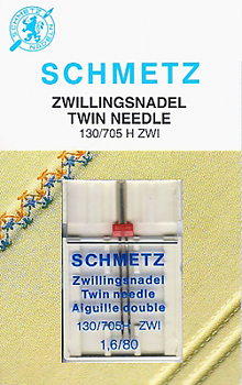 Иглы для швейных машин Schmetz №80/1.6 двойные