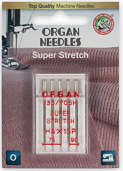 Иглы для швейных машин Organ №75-90 для эластичных тканей в блистере